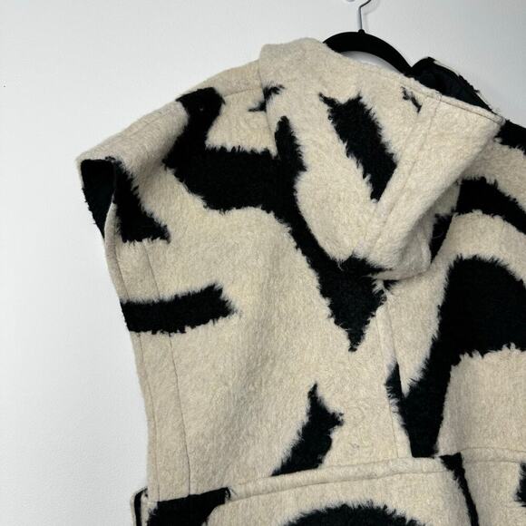 IRO Morri Vest Coat Abstract Pattern Hood Black and White Size 34 / US XS - Picture 11 of 14